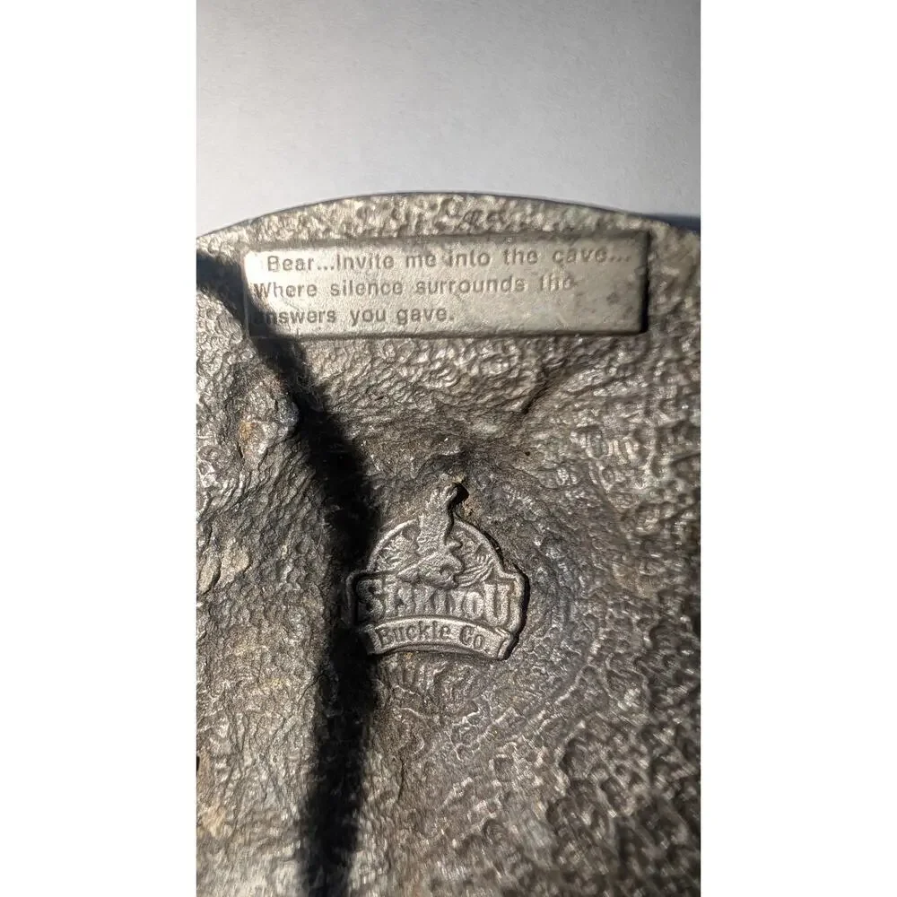 Vintage Siskiyou Buckle Co Bear Belt Buckle Pewter Made in USA 1991